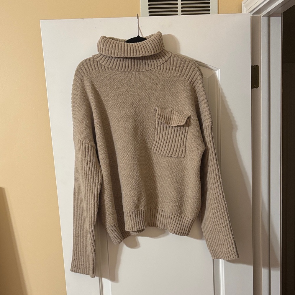 Elegant Beige Turtleneck Sweater